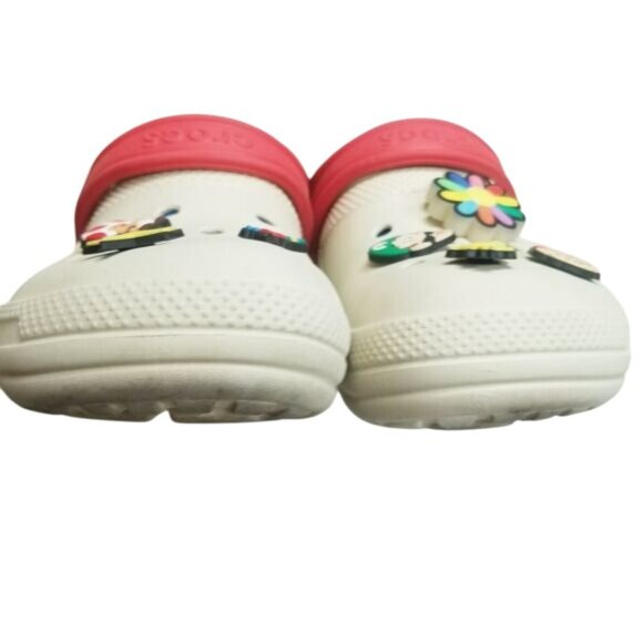 Crocs White Red‎ Blue Mario-Themed Jibbitz Charms Red Strap W8/M6 Unisex - Picture 10 of 14